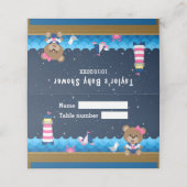 Nautical Girl Beer Pink Navy Baby shower Seating Plaatskaartje (Buitenkant ongevouwen)