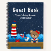 Nautical Girl Beer Red Baby shower Guest Book Notitieboek (Voorkant)