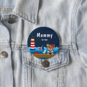 Nautical Girl Beer Red- en marinemammie Ronde Button 7,6 Cm (In situ)