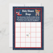 Nautical Girl Beer Red en Navy Baby Bingo Kaart (Voorkant)