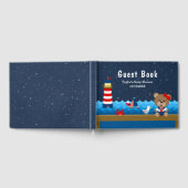 Nautical Girl Beer Red en Navy Baby shower Gastenboek (Volledig)
