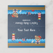 Nautical Girl Beer Red en Navy Baby shower Plaatskaartje (Buitenkant ongevouwen)
