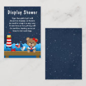 Nautical Girl Beer Red en Navy Display Shower Informatiekaartje (Voorkant / Achterkant)