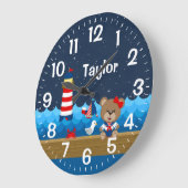 Nautical Girl Beer Red en Navy Grote Klok (Hoek)