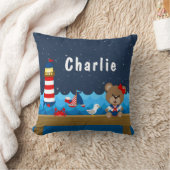 Nautical Girl Beer Red en Navy Kussen (Deken)
