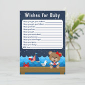 Nautical Girl Beer Red en Navy wil Baby Kaart (Staand voorkant)