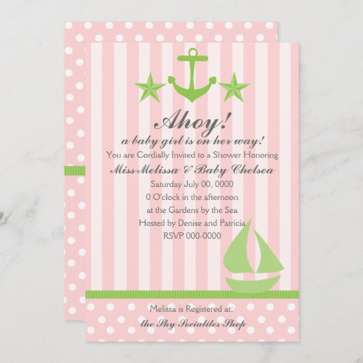 Nautical Girl Kaart (Voorkant / Achterkant)