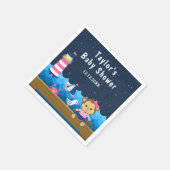 Nautical Girl Monkey Pink and Navy Baby shower Servet (Hoek)