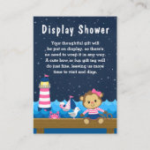 Nautical Girl Monkey Pink and Navy Display Shower Informatiekaartje (Voorkant)