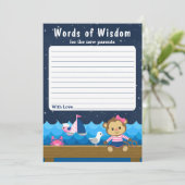 Nautical Girl Monkey Pink and Navy Words of Wisdom Kaart (Staand voorkant)