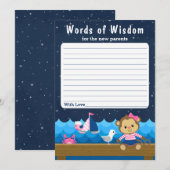 Nautical Girl Monkey Pink and Navy Words of Wisdom Kaart (Voorkant / Achterkant)