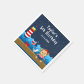 Nautical Girl Monkey Red and Navy Birthday Party Servet (Hoek)