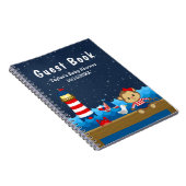 Nautical Girl Monkey Red Baby shower Guest Book Notitieboek (Rechterzijde)