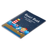 Nautical Girl Monkey Red Baby shower Guest Book Notitieboek (Linkerzijde)