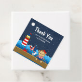 Nautical Girl Monkey Red Birthday Party Bedankjes Labels (In situ)