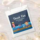 Nautical Girl Monkey Red Birthday Party Bedankzakje (Geknipt)