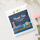 Nautical Girl Monkey Red Birthday Party Bedankzakje (Gezegeld)