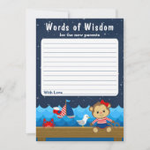Nautical Girl Monkey Red en Navy Words of Wisdom Kaart (Voorkant)