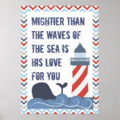 Nautical God is Mighty Psalm 93 Large Poster (Voorkant)