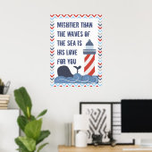 Nautical God is Mighty Psalm 93 Large Poster (Thuiskantoor)