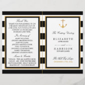 Nautical Gold Anchor, Black/Gold Wedding Program (Voorkant)