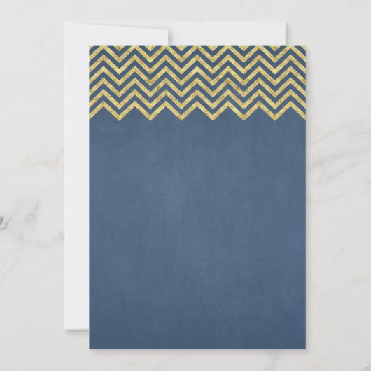 Nautical Gold Anchor Chevron Stripes Sweet 16 Kaart (Achterkant)