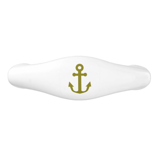 Nautical Gold Anchor Keramische Ladegreep (Voorkant)