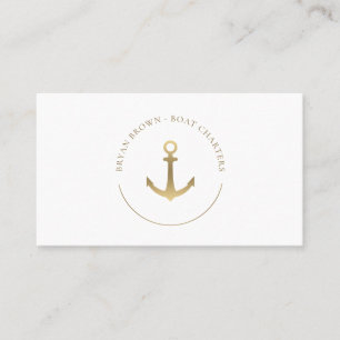 Nautical Gold Anchor Logo Visitekaartje