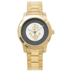 Nautical  Gold Anchor Mannen Horloge