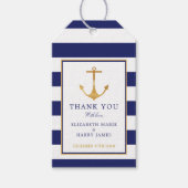 Nautical Gold Anchor, marine & Gold Wedding Cadeaulabel (Voorkant)