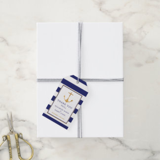  Nautical Gold Anchor, marine & Gold Wedding Cadeaulabel