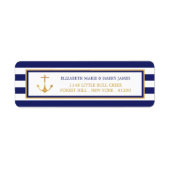 Nautical Gold Anchor, marine & Gold Wedding Etiket (Voorkant)