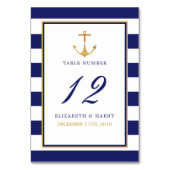  Nautical Gold Anchor, marine & Gold Wedding Kaart (Achterkant)