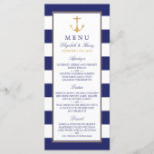  Nautical Gold Anchor, marine & Gold Wedding Menu (Voorkant)