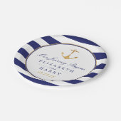 Nautical Gold Anchor, marine & Gold Wedding Papieren Bordje (Gekanteld)