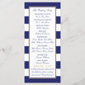 Nautical Gold Anchor, marine & Gold Wedding Programmakaart (Achterkant)