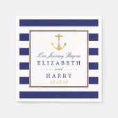  Nautical Gold Anchor, marine & Gold Wedding Servet (Voorkant)