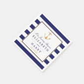 Nautical Gold Anchor, marine & Gold Wedding Servet (Hoek)