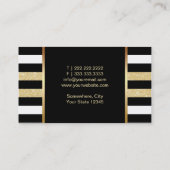 Nautical Gold Anchor Modern Stripes Visitekaartje (Achterkant)