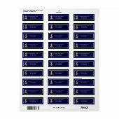 Nautical Gold Anchor Navy BG White Lijst 2 Etiket (Full Sheet)