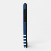 Nautical, Gold Anchor Navy Blue Striped Case-Mate iPhone Case (Achterkant/links)