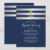 Nautical Gold Anchor Navy Blue Vrijgezellenfeest Kaart (Voorkant / Achterkant)