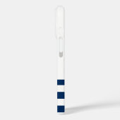 Nautical, Gold Anchor Navy Blue White Stripes Case-Mate iPhone Case (Achterkant / Links)