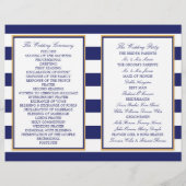 Nautical Gold Anchor, Navy/Gold Wedding Program (Achterkant)