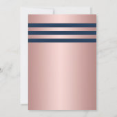 Nautical Gold Anchor Navy Stripes Vrijgezellenfees Kaart (Achterkant)