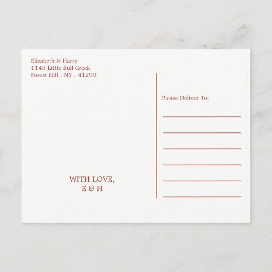 Nautical Gold Anchor, Red Brick bewaar de datum Aankondigingskaart (Achterkant)