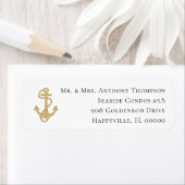 Nautical Gold Anchor Return Address Labels (Insitu)