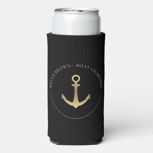 Nautical Gold Anchor Seltzer Koelbox Seltzer Blikjeskoeler (Seltzer Achterkant)