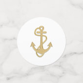 Nautical Gold Anchor Shipboard Party Custom Confetti (Kleine voorkant)