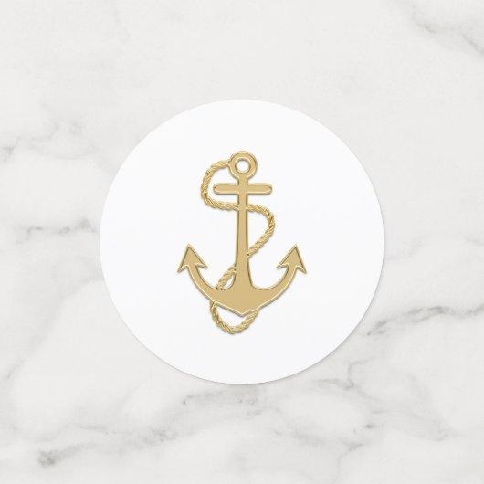 Nautical Gold Anchor Shipboard Party Custom Confetti (Kleine voorkant)